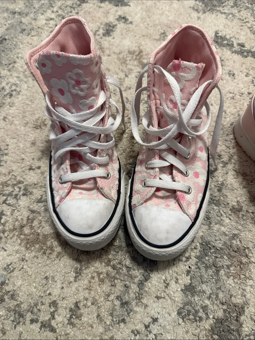 Converse Pink Floral High-Top Kids Sneakers